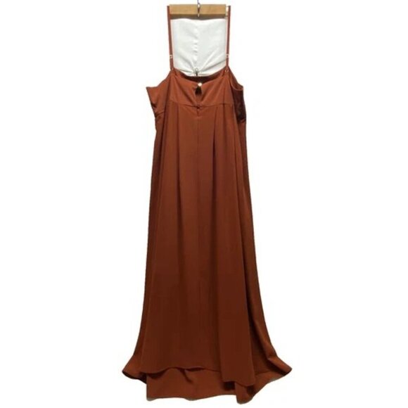 Who What Wear Dress Women's XS Halter Tank Summer Firey Brown Flowy Chiffon NWT - Picture 8 of 15